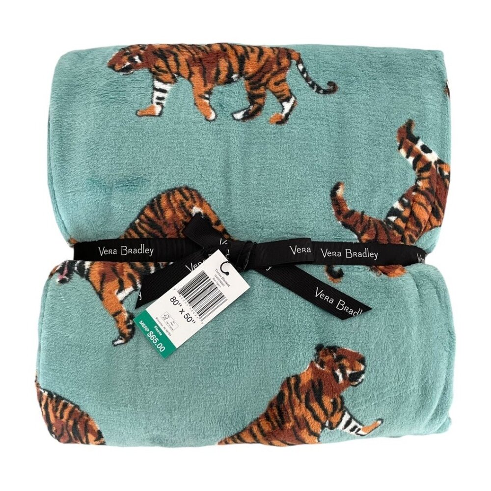 Vera Bradley Bali Tigers Plush Throw Blanket